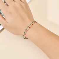 zmzy luxury original stainless steel chain bracelets for woman link chain enamel beads ladies bracelet jewelry pulseira