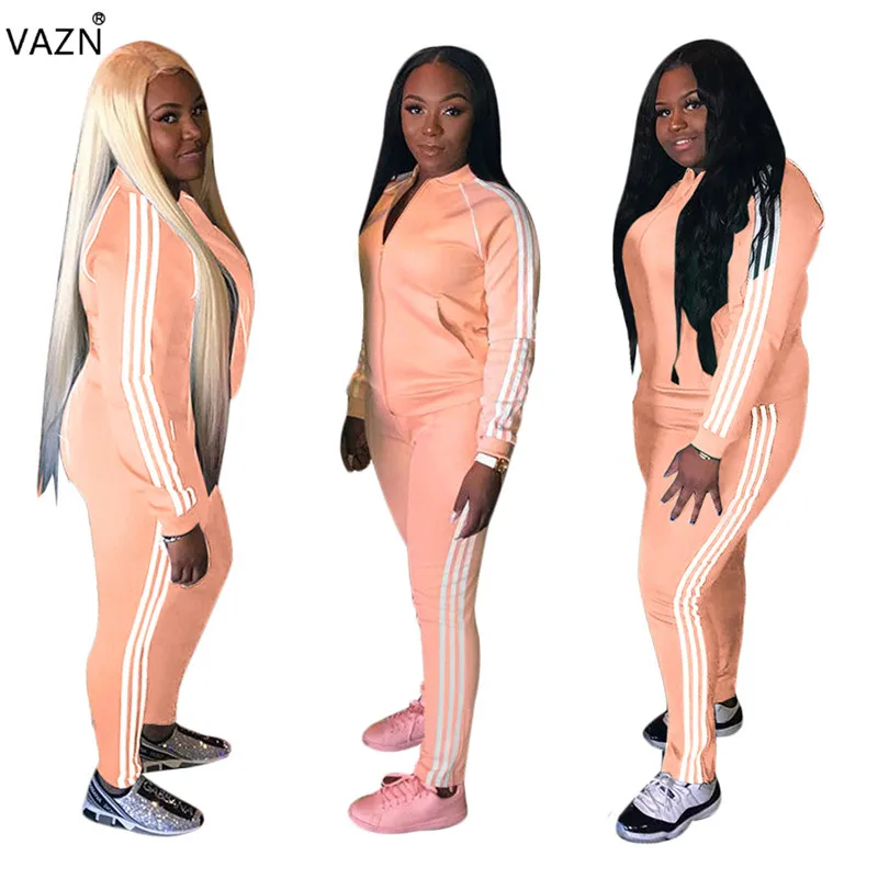 VAZN SN3650 Новая повседневная модная одежда для молодых людей из 2 предметов, одежда с длинными рукавами, топ, группа, длинные штаны, женские спортивные костюмы, комплект из 2 предметов