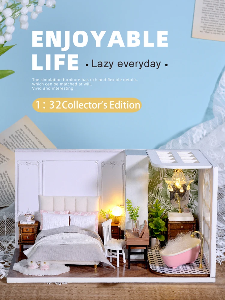 

SONGYI DIY мебель для кукол Кукольный дом огни деревянный дом Барби набор дом принцессы ручной работы 3D Деревянный Миниатюрный Кукольный дом