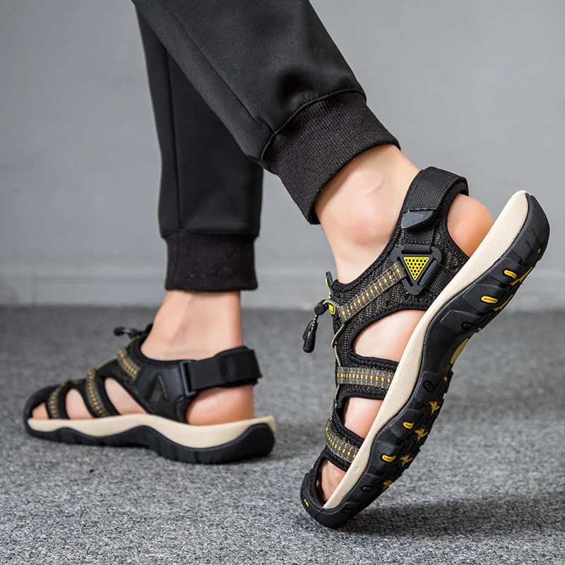 

Sandals Mens Summer Sandalias De Hombre Gladiator Men Sandals Hole Mens Dress Sandale Homme Leather Summer Shoes Casual Handmade