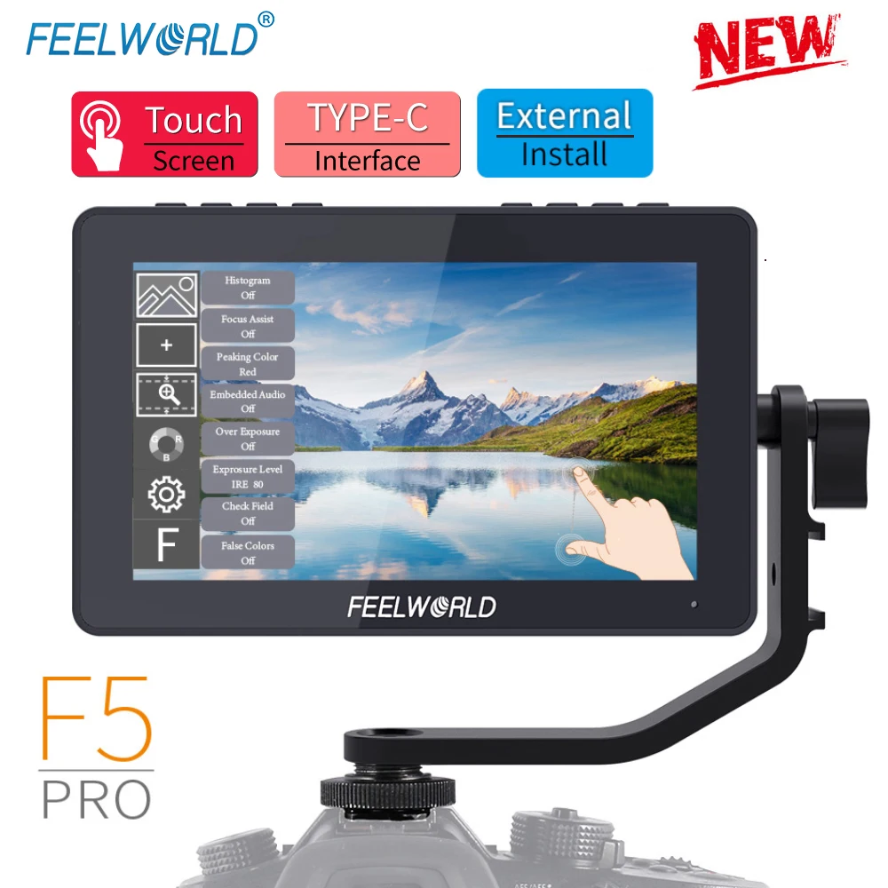 Kaufen FEELWORLD F5 Pro 5,5 Zoll Auf DSLR Kamera Feld Monitor Touchscreen IPS FHD1920x1080 4K HDMI Video Focus Assist Für Gimbal Rig