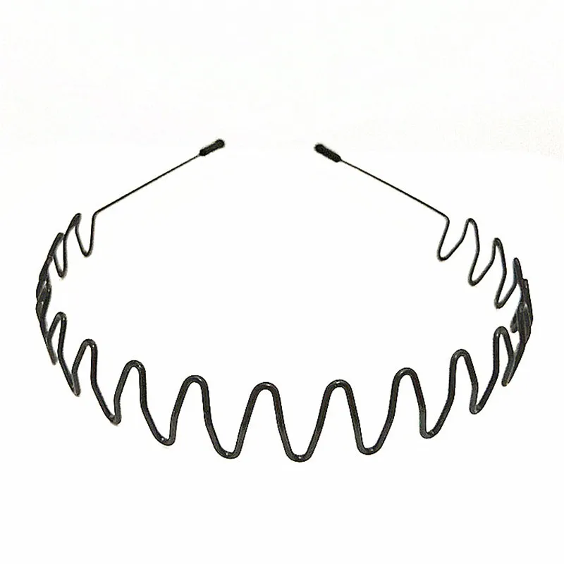 Fashion Black Metal Hairband Waved Style Alice Sports Solid Hair Bands 5 Styles Casual Adult Headwear Men Women Unisex Hair Band