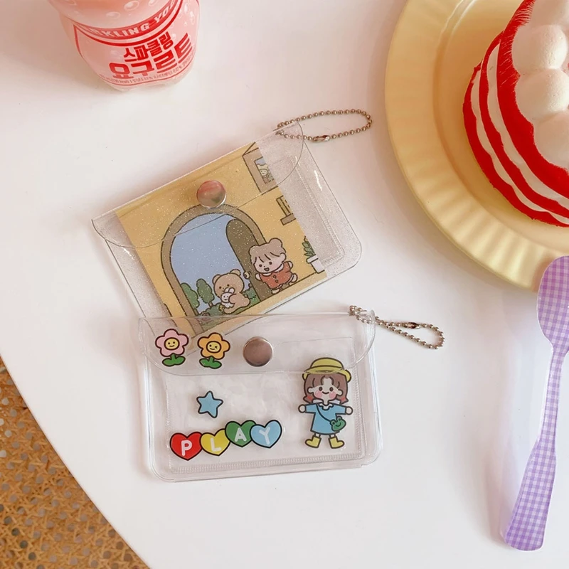 

Fashion Women Transparent PVC Credit Card Holder Case Bus Bank Cards Organizer 066F