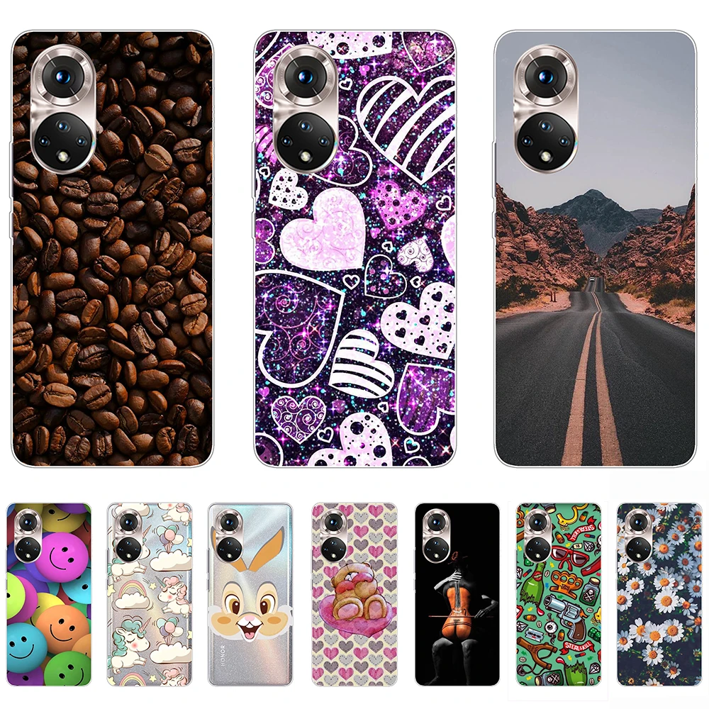 

for Honor 50 Case Silicon Cute Cartoon Shell Phone Case 6.57inch Tpu Non-slip Soft Bumper Shockproof Ultra-thin NTH-NX9 NTH-AN00
