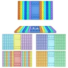 Игрушка-фиджет 32 см, радужная шахматная доска, пузырьковый Поппер, сенсорные игрушки для детей и родителей, интерактивная игра для времени