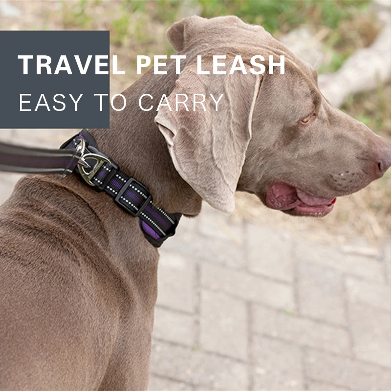 Светоотражающий Поводок для собак с карманом мусора нейлоновая поводок прогулок