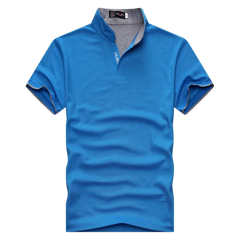 Однотонная мужская рубашка поло с коротким рукавом европейского размера |