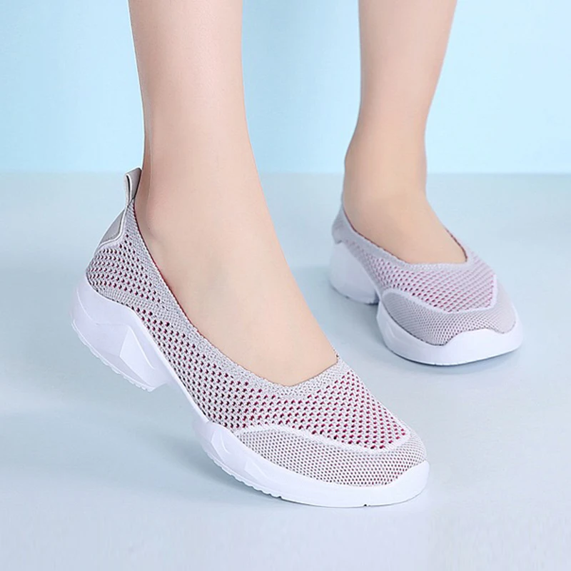 Лоферы Женские сетчатые кроссовки на плоской подошве Женская дышащая