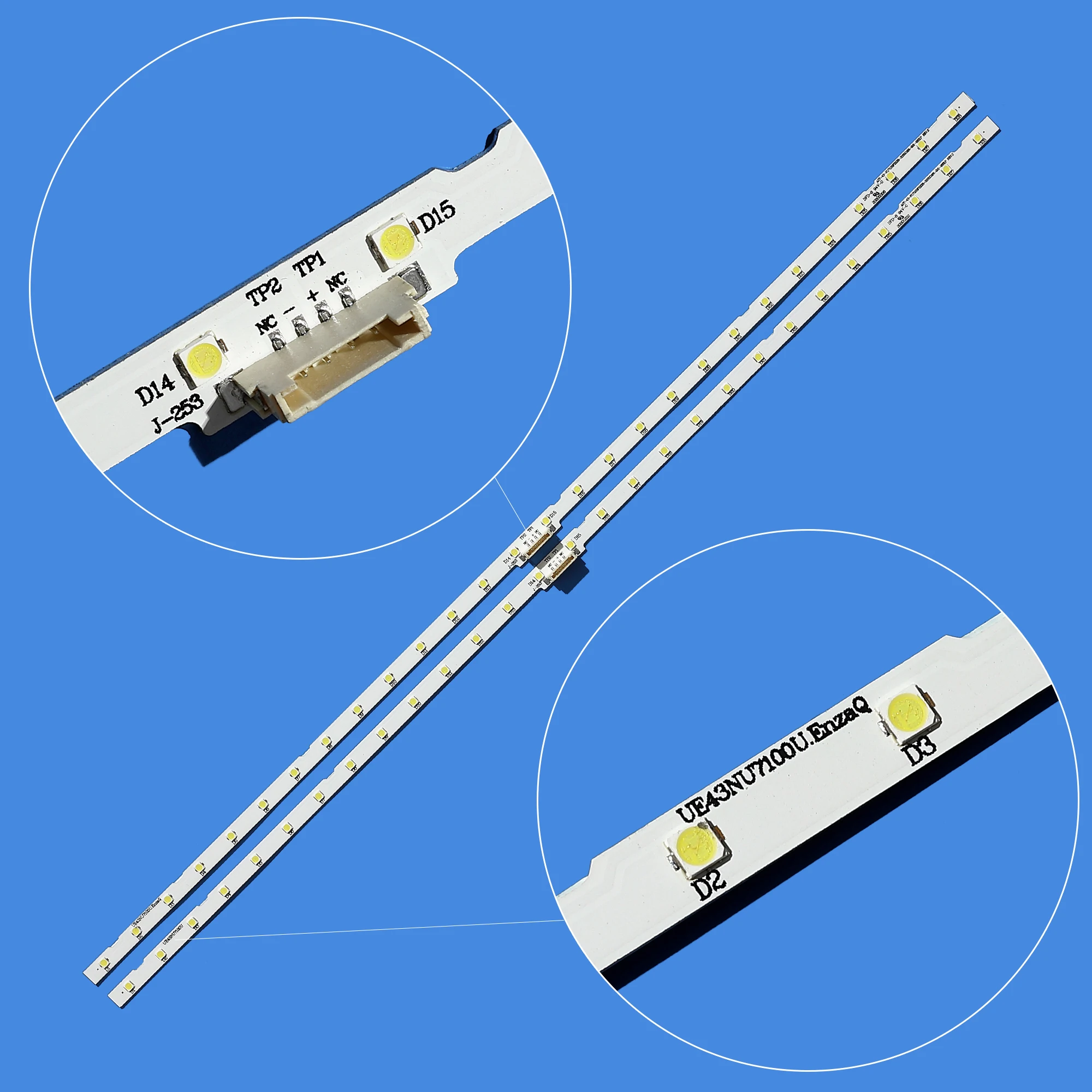 2pcs LED backlight strip for Samsung UE43NU7192U UE43RU7092 UE43NU7120U UN43NU7100 UE43NU7140 UE43NU7125 UN43RU7400G BN61-15482A | Лампы и