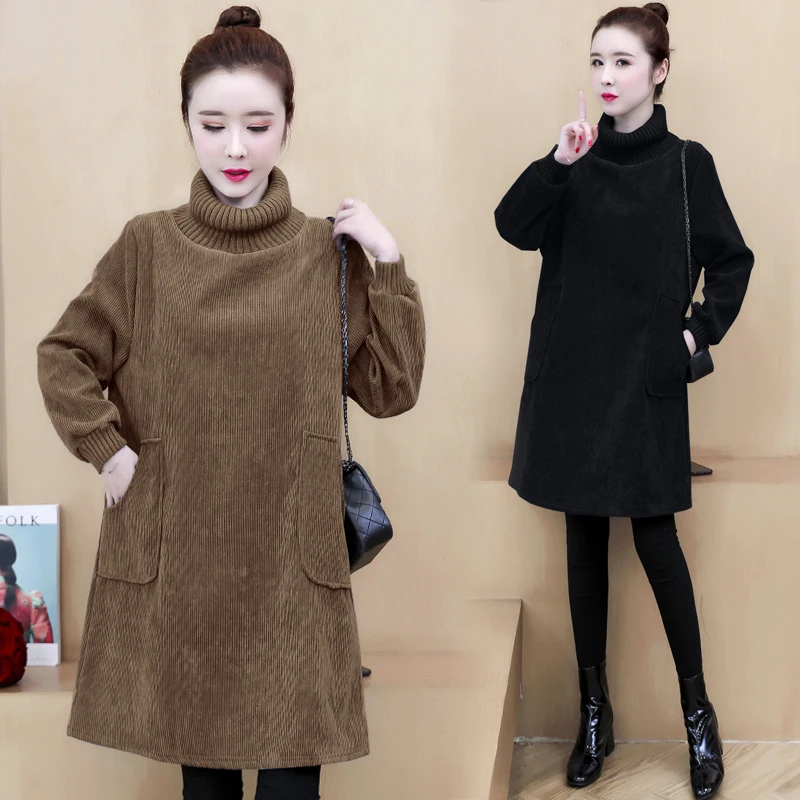 Женское вельветовое платье большого размера плюс L 5XL теплые блузки блузы XXL XXXL 3XL