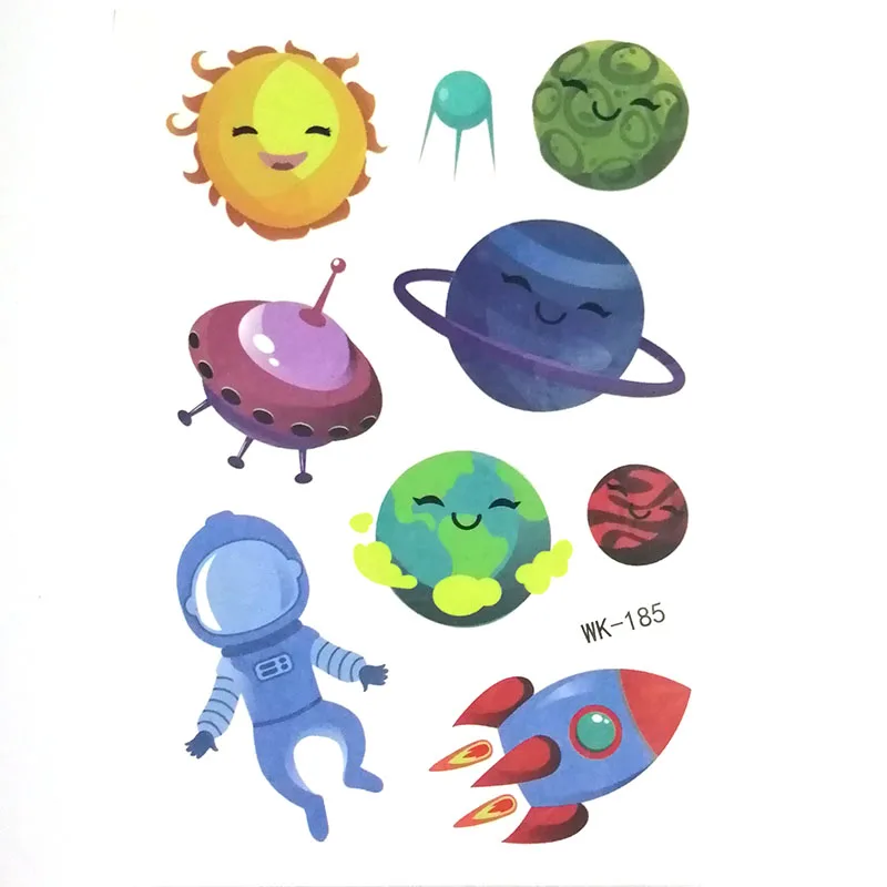 10 шт. дети милый космический корабль ребенок временный боди арт татуировки