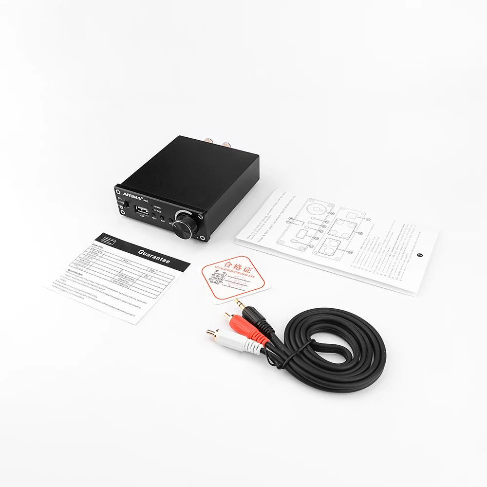 Black without plug AIYIMA HIFI TPA3116 Bluetooth 5,0 усилитель мощности стерео цифровой слуховой аппарат 50 Вт* 2 AUX домашний кинотеатр Усилители звука Amp - Цвет: Black without plug