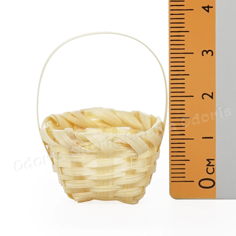 Odoria 1:12 Miniature Bamboo Rattan Frame Hand-woven Vegetable Food Storage Basket Kitchen Dollhouse Accessories Decor | Игрушки и