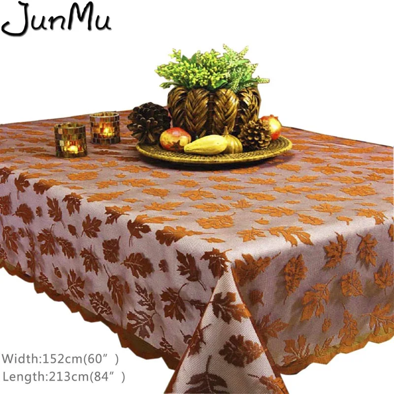 Golden Maple Leaf Tablecloth Lace Table Covers Perfect Fall Dinner Parties Restaurant Decorations | Дом и сад