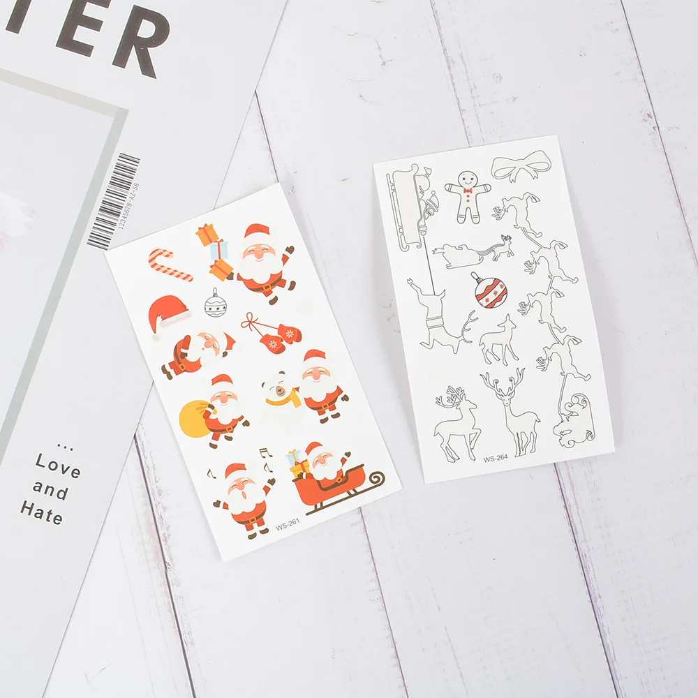 

New Waterproof Luminous Christmas Tattoo Stickers Original Cartoon Children's Tattoo Stickers Disposable Tattoo Stickers