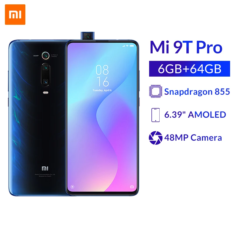 Глобальная версия Xiaomi Mi 9T Pro 6 ГБ 64 Гб мобильный телефон Snapdragon 855 48MP AI тройной