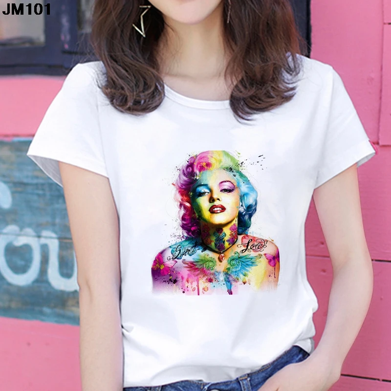 Женская футболка с принтом Мерилин Монро летняя готическая одежда повседневная