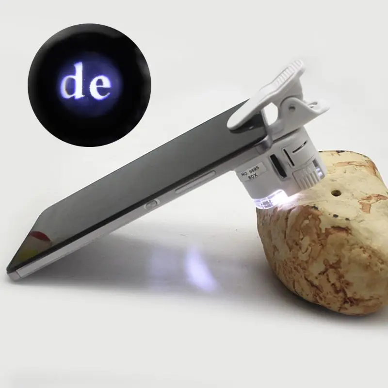 

Светодиодный микроскоп 60X, лупа, объектив с зумом, фотокамера с зажимом