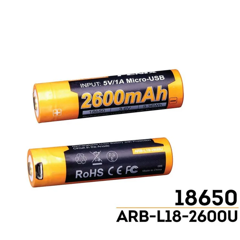 1 шт. Fenix ARB-L18-2600U USB литий-ионная аккумуляторная батарея 18650 - Цена: 1421.66