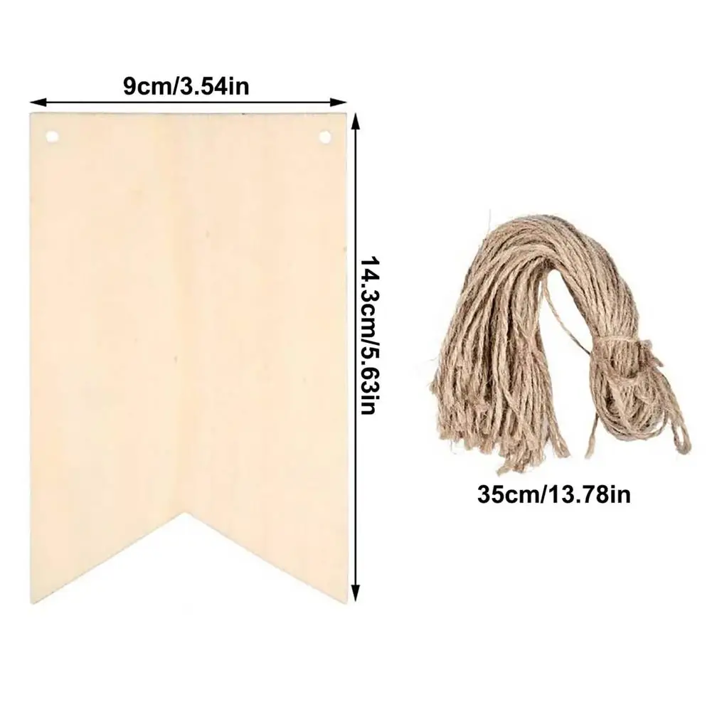 

12/48PC Wooden Signs with Twine Natural Wood crafts decoration board gift decor label birthday party DIY blank pendant Sign