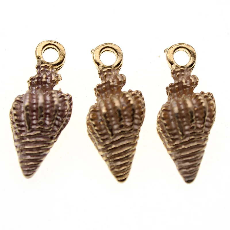 conch gray 10 шт цветные морские капли масла океана Морская звезда раковина Раковины Морская Эмаль Подвески DIY браслет ожерелье серьги ювелирные изделия DIY ремесло - Окраска металла: conch gray