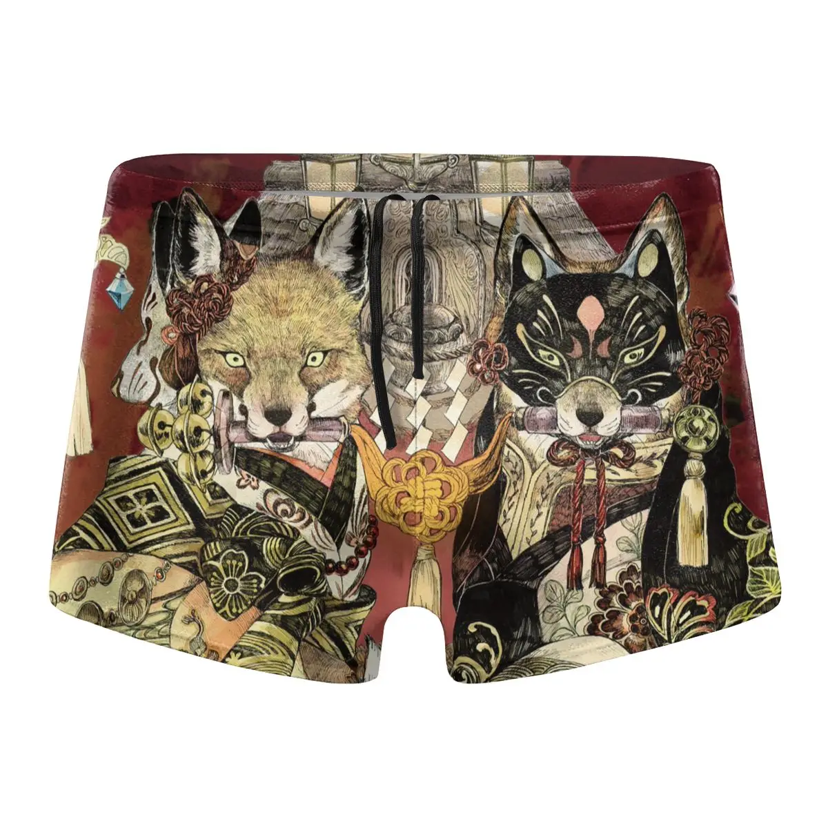 

Fox Shorts Men Quick Dry Swimwear Swimsuits Swim Boxer Trunks Surf Board Shorts With belt Summer Beach Sunbathing Shorts