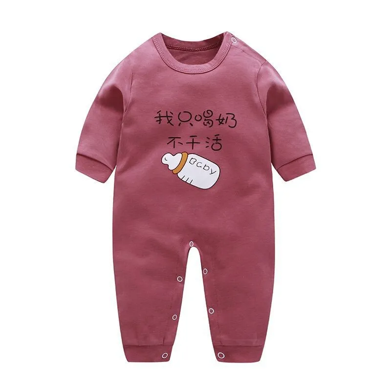 Комбинезон для мальчиков и девочек хлопковый с длинным рукавом мультяшным