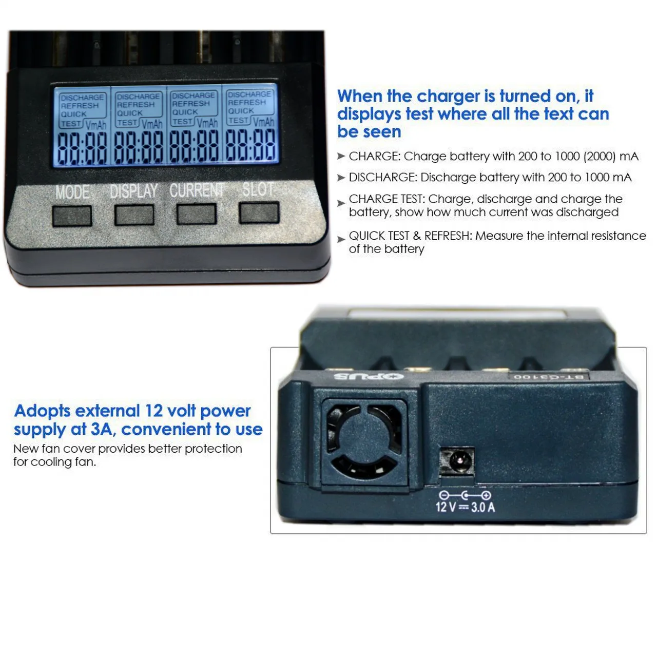 Opus BT-C3100 V2.2 цифровой интеллигентая (ый) 4 слота ЖК-дисплей Батарея Зарядное