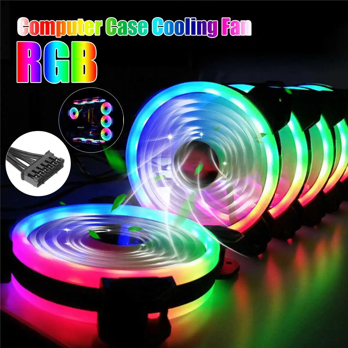 

120mm PC Computer Case Fan Cooling Cooler 6PIN Adjustable RGB Led 12cm Mute Ventilador 12V DC ARGB Fans Adjust Speed