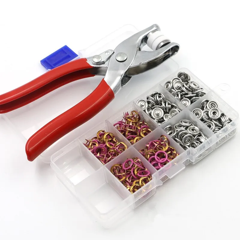 100 комплектов/коробка 9 5 мм полые цветные пряжки металлические кнопки с пятью