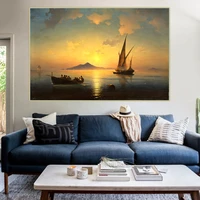 holover ivan aivazovskythe bay of naplescanvas oil painting romanticism seascape unframed poster aesthetic home decor