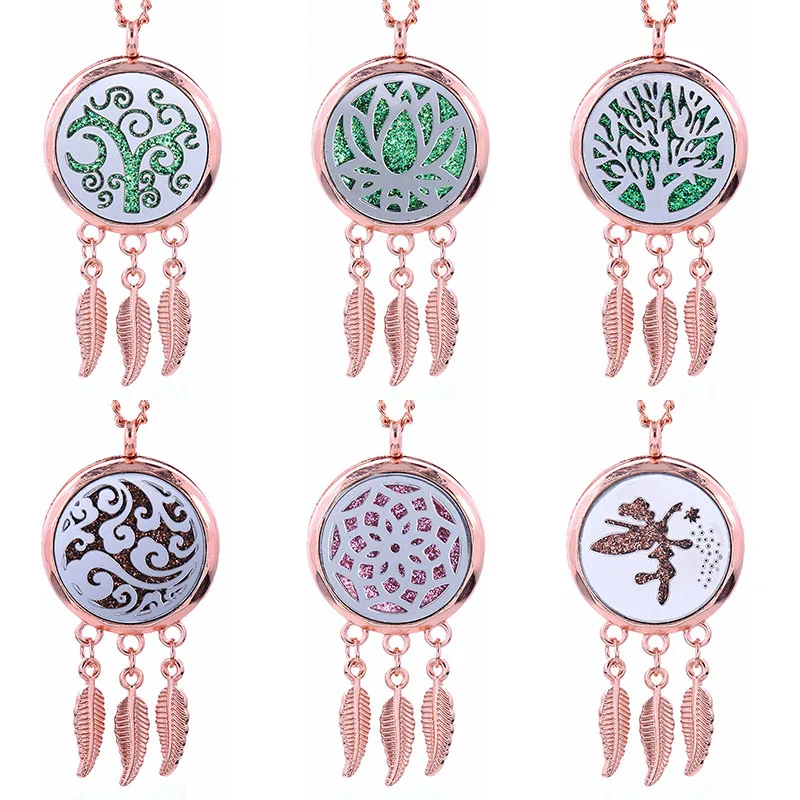 Rose Gold Perfume Diffuser Necklace Magnetic Pendant Aromatherapy Locket Jewelry Essential Oil For Women | Украшения и аксессуары