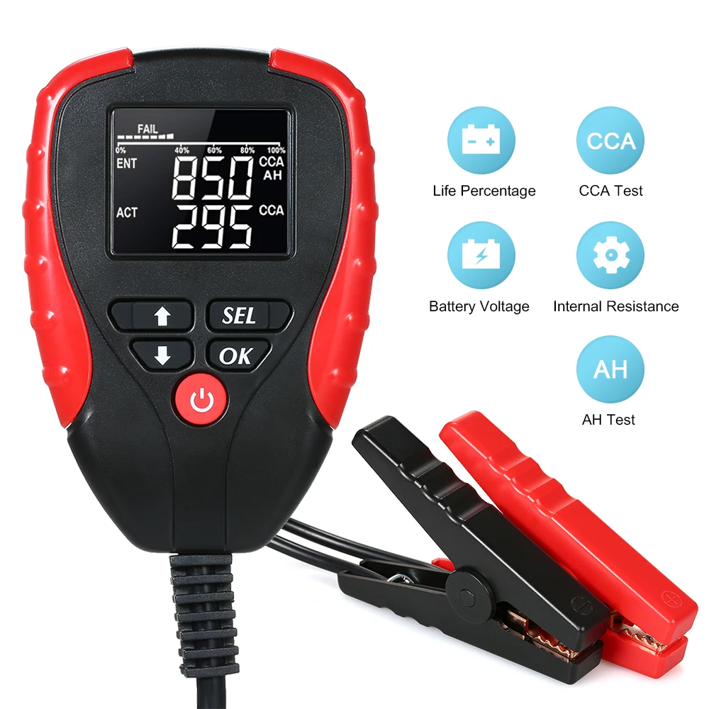 

AE310 12V Vehicle Battery Tester with AH/CCA Mode Automotive Battery Load Analyzer Automobile Vehicle Battery Diagnostic Tester