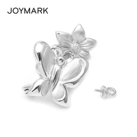 butterfly flower pearl pendant buckle 925 sterling silver necklace clasp connector magnet jewelry clasp wholesale sc mc022