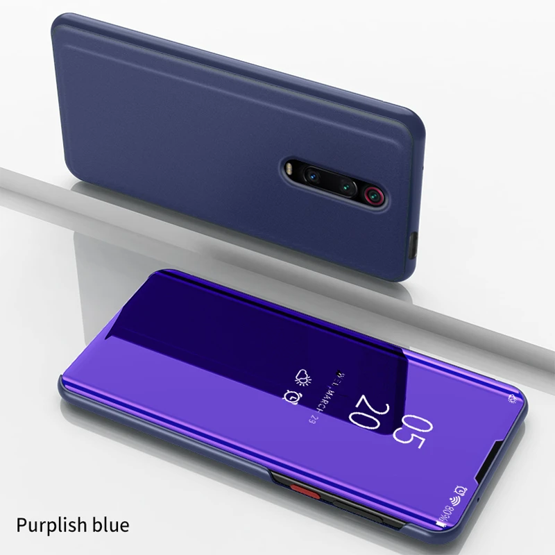 Умный зеркальный флип чехол для Xiaomi Redmi Note 7 8 5 6 Pro для Redmi 8A 7A 6A 5A 5 Plus Pro Note 4X K20 9T Pro S2 Y2 Y3 Go - Цвет: Purple