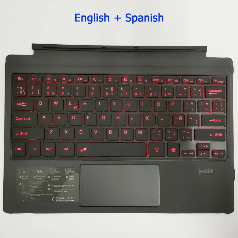 Беспроводная Bluetooth клавиатура для Surface Pro 3 4 5 6 7 Go 1 2 Trackpad русская Арабская иврит