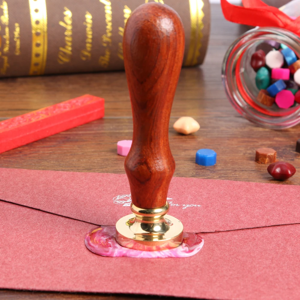 Сургучная печать в стиле ретро декоративная деревянная ручка виде цветка