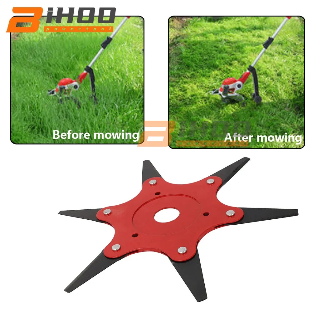 

Universal 6 Blades Trimmer Head Brush Weed Cutter Blades 65MM Steel Hedge Grass Trimmer Head for Lawn Mower Garden Tool