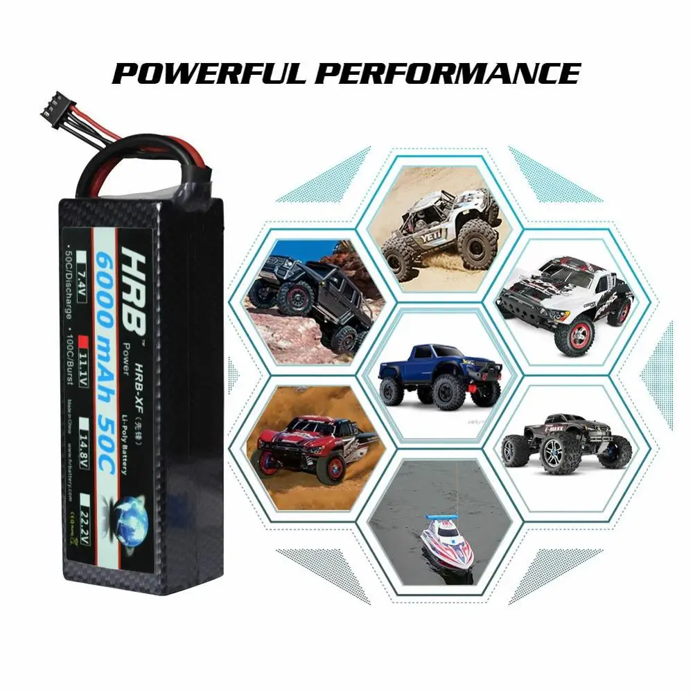 2 шт. HRB 3S Lipo аккумулятор 11 1 В 6000 мАч 50C жесткий чехол Deans для радиоуправляемых