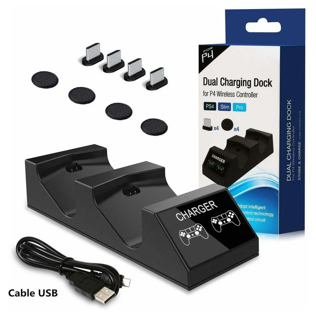 Двойной usb зарядная док-станция Подставка зарядное устройство для PS4 игровой контроллер быстрая зарядка док-станция Подставка Dualshock USB кабель для PS4