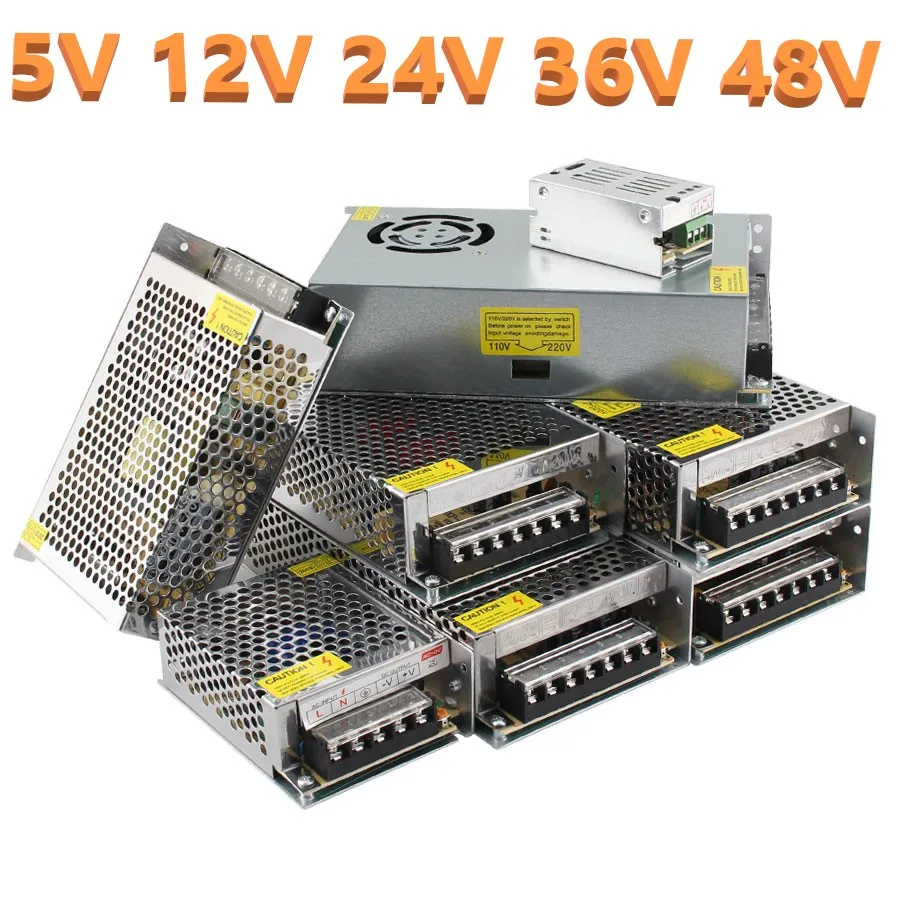 AC DC 5V 12V 24V 36V 48V импульсный источник питания трансформатор 220V на 1A 2A 3A 5A 6A 8A 10A 15A 20A 25A