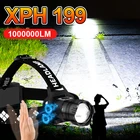 Яркий налобный фонарь XHP199 21700, мощный перезаряжаемый светодиодный налобный фонарь, налобный фонарь для рыбалки, налобный фонарь с датчиком движения