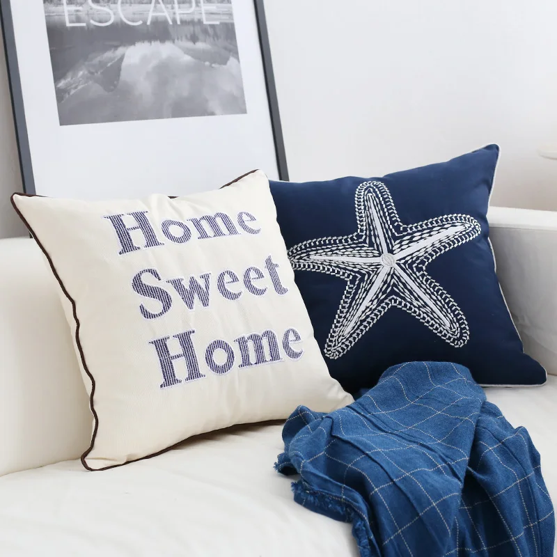 Чехол для подушки с вышивкой морской звезды чехол из раковины домашний