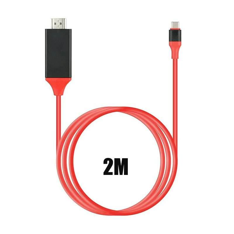 Кабель-Переходник USB 3 1 Type-C/HDMI 4K/1080P 2 м Type-C на HDMI совместим с MacBook Samsung Galaxy S9/S8 |