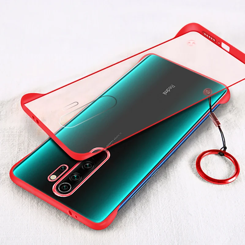 Для Red mi Note 8 Pro Чехол Безрамное Кольцо Прозрачный ударопрочный чехол для Xiaomi mi 8 9 T SE A2 Lite Red mi Note 7 K20 Pro 7A чехол - Цвет: Красный