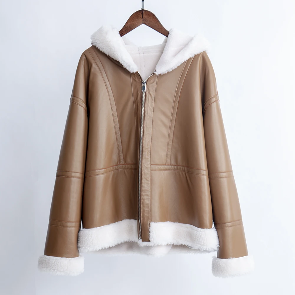 Женская куртка из натуральной кожи большие размеры натуральная овчина пальто с