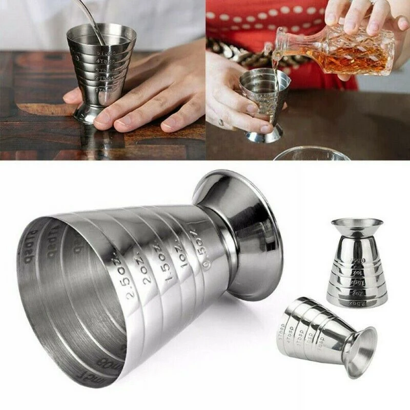 

Cocktail Bar Shaker Cup Jigger Stainless Steel Jigger Double Spirit Graduated Measuring Cup Home Bar Party Accessories Club