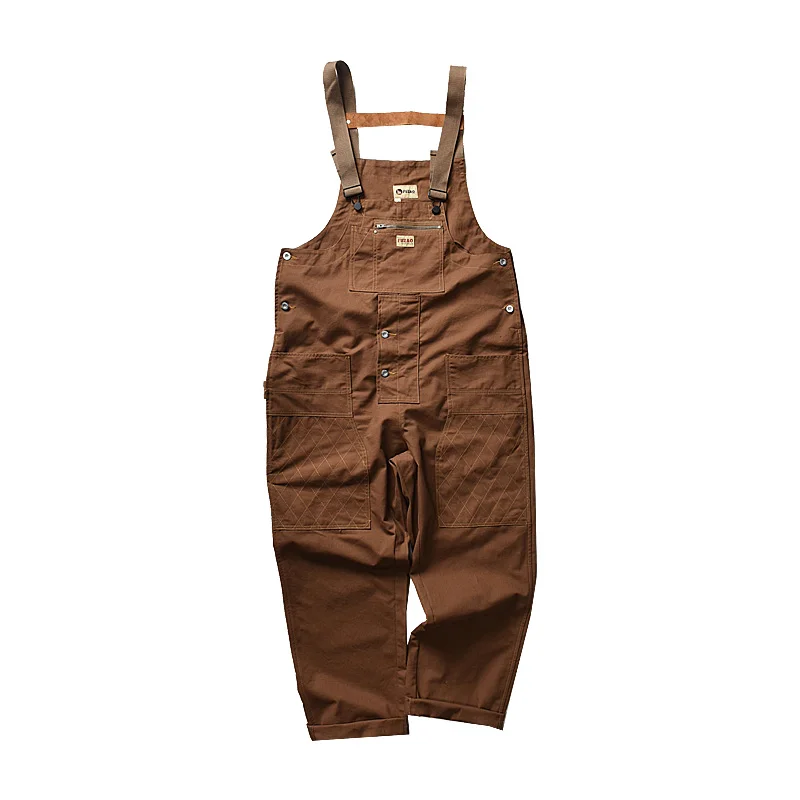 Japanese overalls loose overalls overalls wide-leg pants old pants the same suspenders men and women