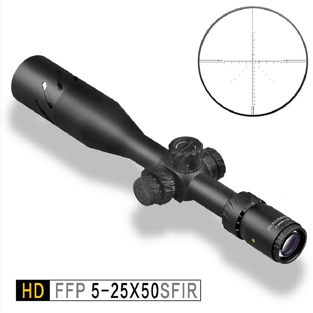 Прицелы для пневматики полуавтоматическое ружье вид 5-25 X50 FFP HD Discovery с подсветкой