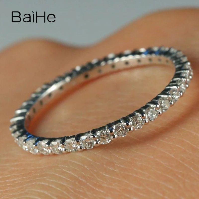 BAIHE 4/10CT натуральные бриллианты обручальное кольцо из цельного белого золота 18 К обручальное кольцо#5 модное Подарочное кольцо